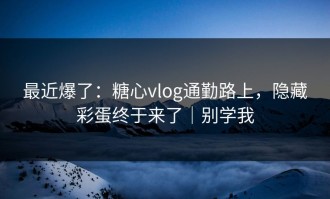 最近爆了：糖心vlog通勤路上，隐藏彩蛋终于来了｜别学我