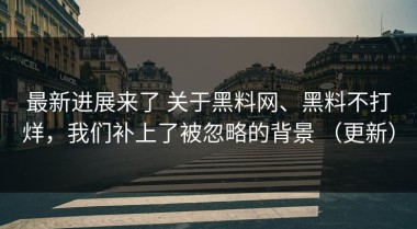 最新进展来了 关于黑料网、黑料不打烊，我们补上了被忽略的背景 （更新）