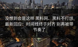 没想到会是这样 黑料网、黑料不打烊最新回应：时间线终于对齐 别再被带节奏了